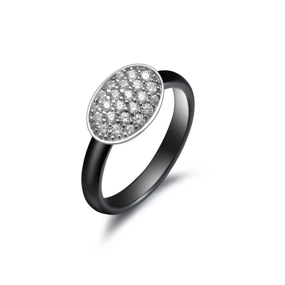 Exquisite Sterling Silver and Ceramic Ring